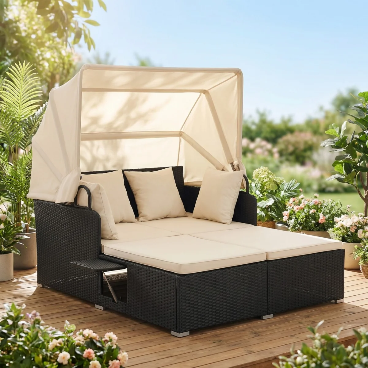 Outdoor Daybed with Retractable Canopy – image 3