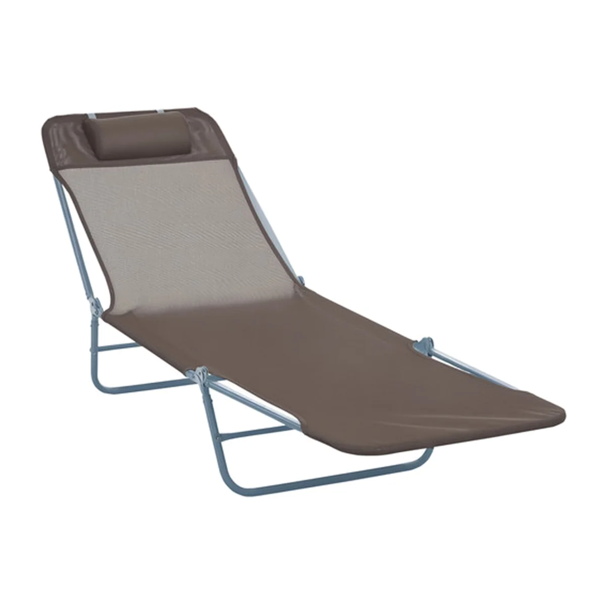Adjustable Garden Sun Lounger Recliner Chair - Brown – image 1