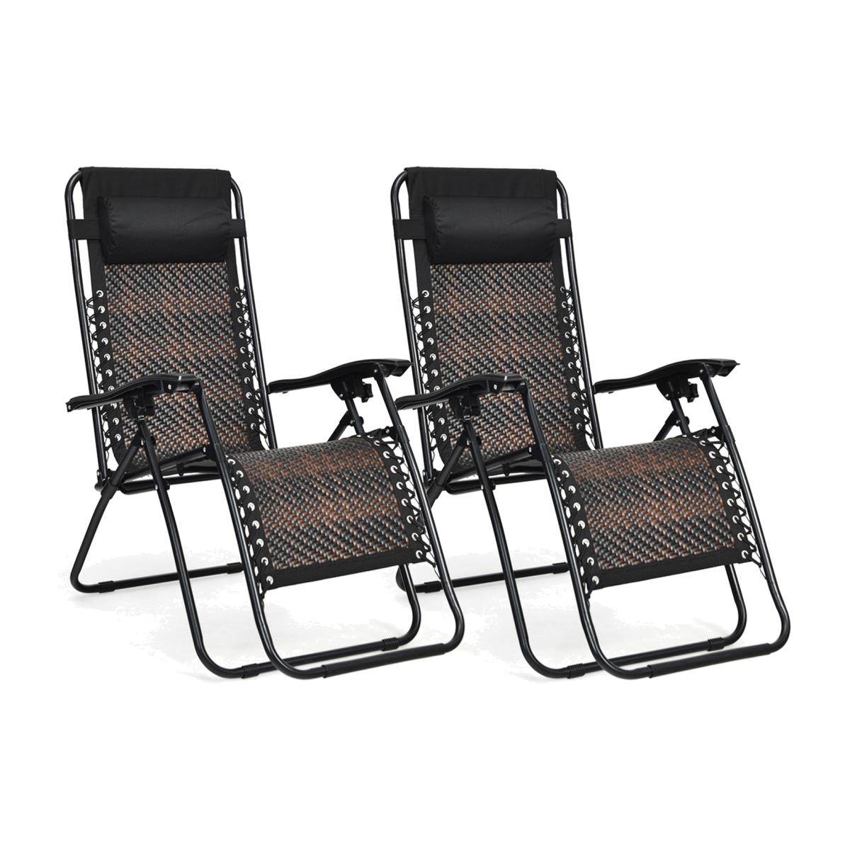 Costway Outdoor Folding Lounge Chair - Black – image 1