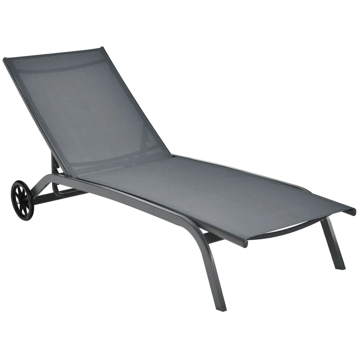 6-Position Garden Sun Chaise Lounger - Gray – image 3