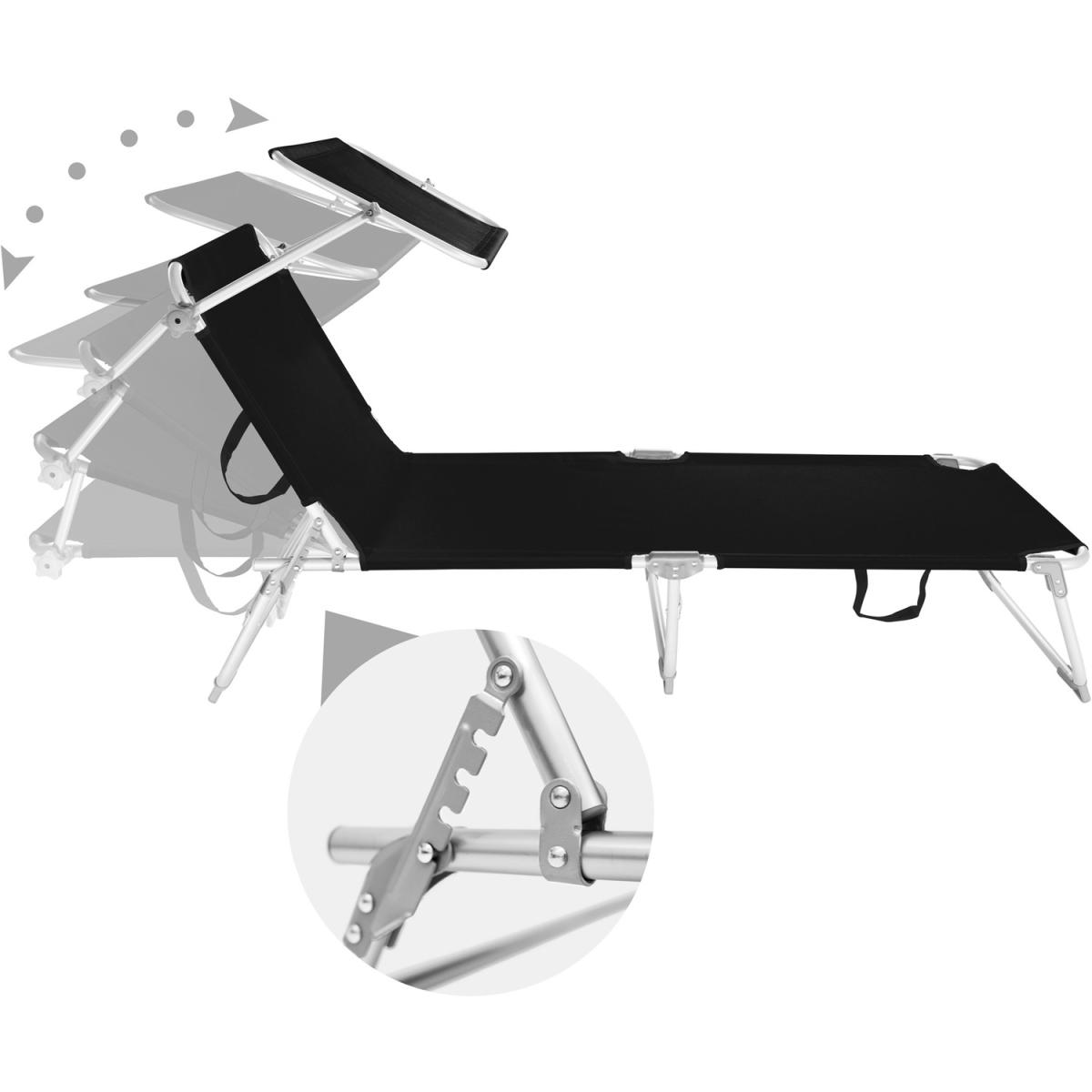 2 sun loungers aluminium Victoria 4 settings - Black – image 2
