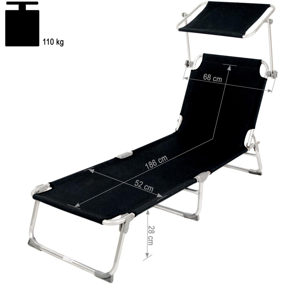 2 sun loungers aluminium Victoria 4 settings - Black – image 4