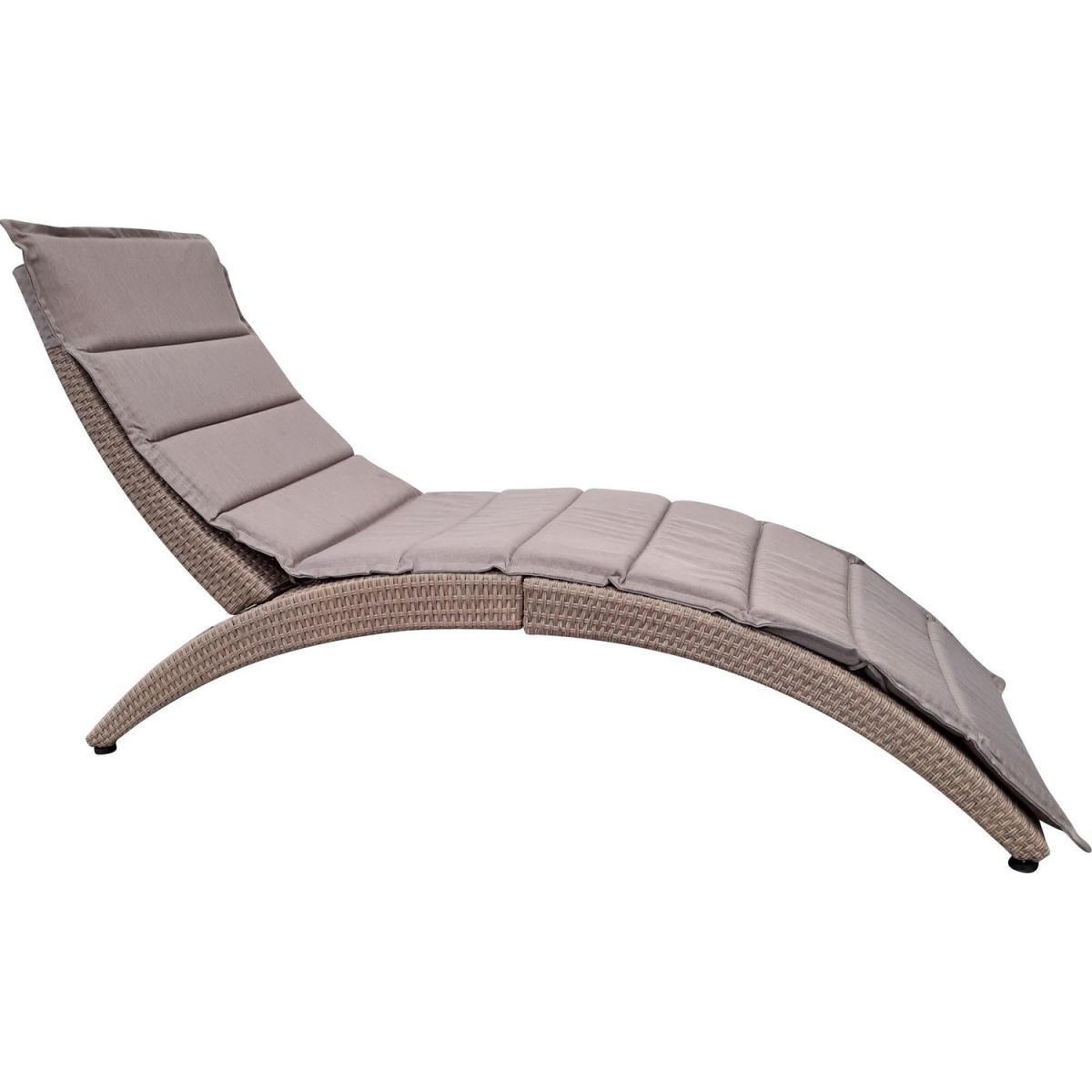 Albany Foldable Rattan Sunlounger Oatmeal - Oatmeal – image 2