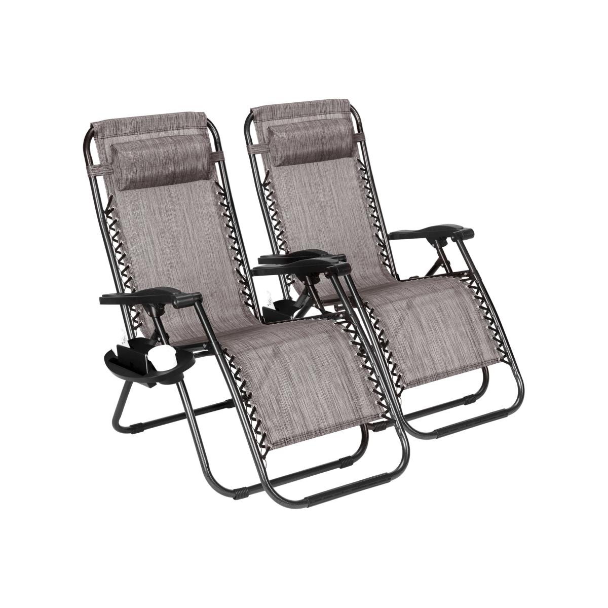 SunLounger Recliners Folding Sunbed Chaise Lounge Chair - Grey – image 1