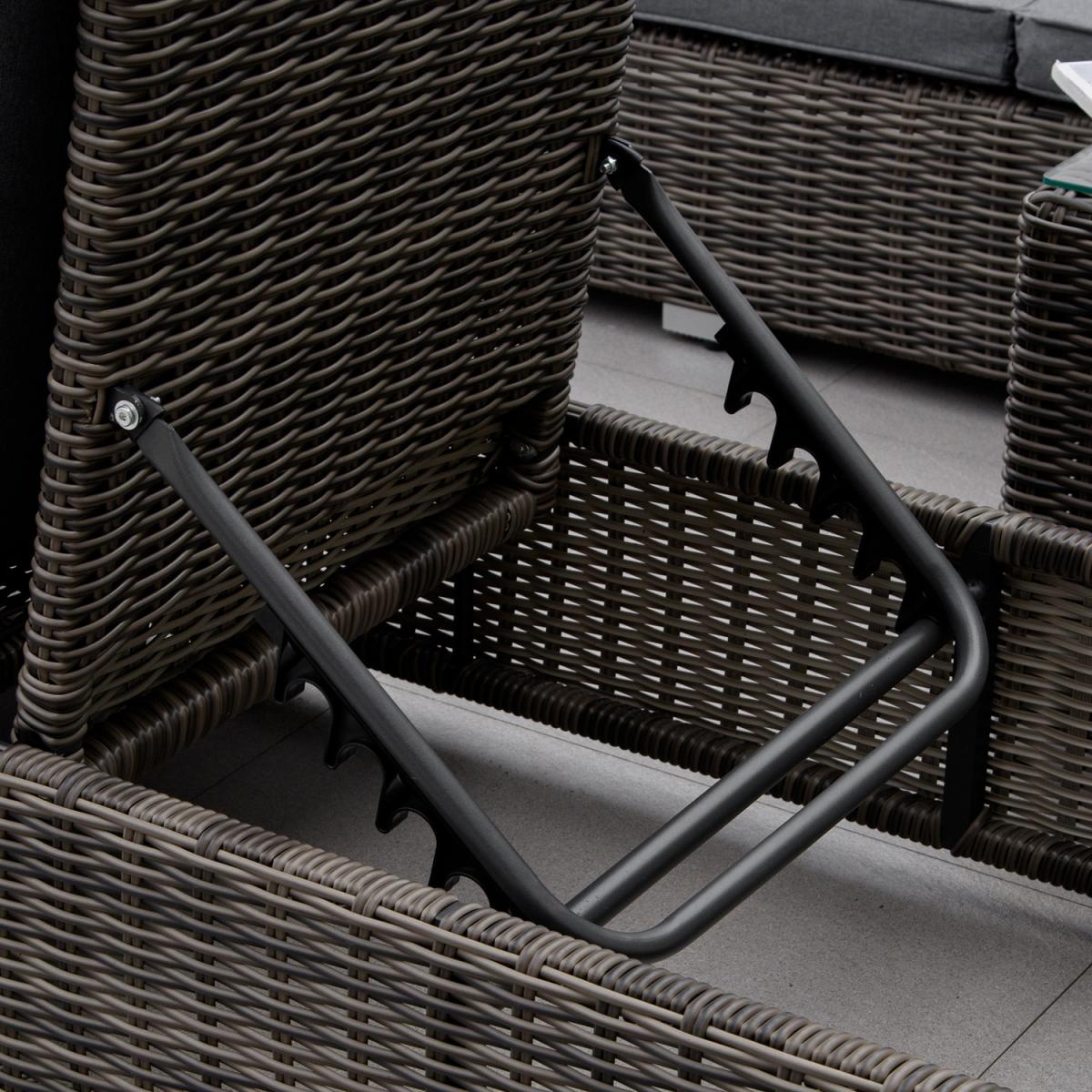 3 PCS Adjustable PE Rattan Lounge Set - Grey – image 6