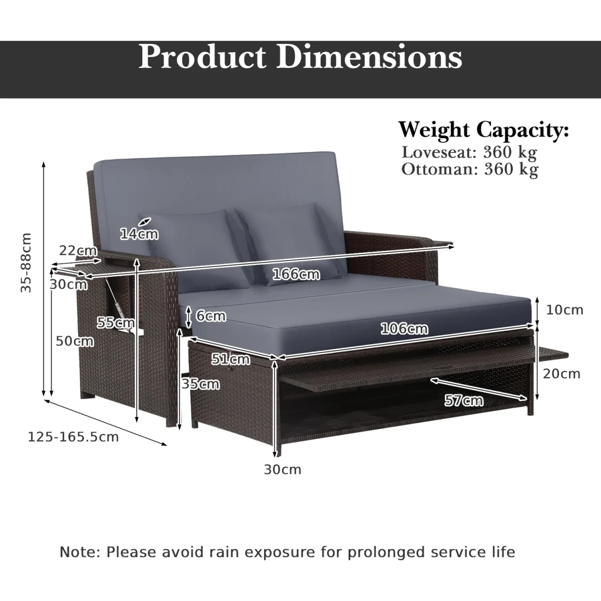Garden Rattan Daybed Set – image 3