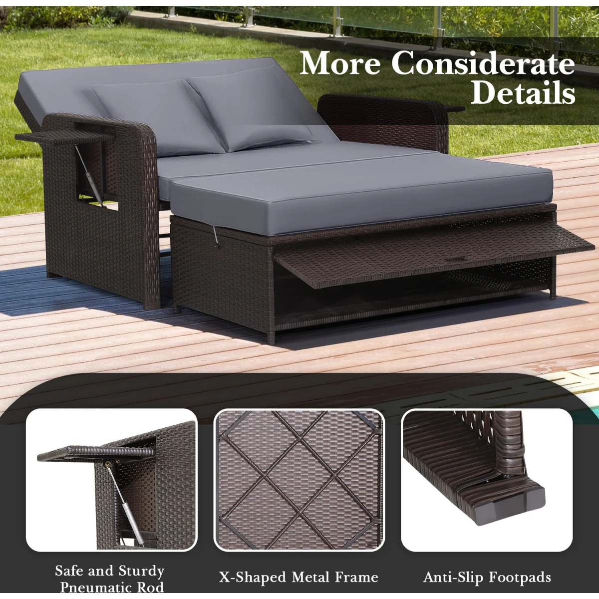 Garden Rattan Daybed Set – image 6