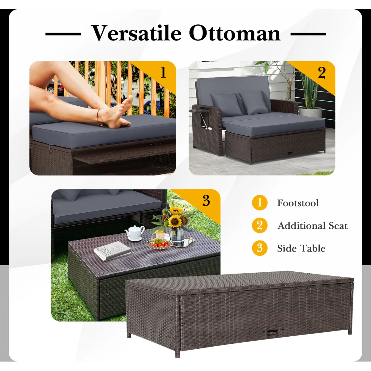 Garden Rattan Daybed Set – image 7