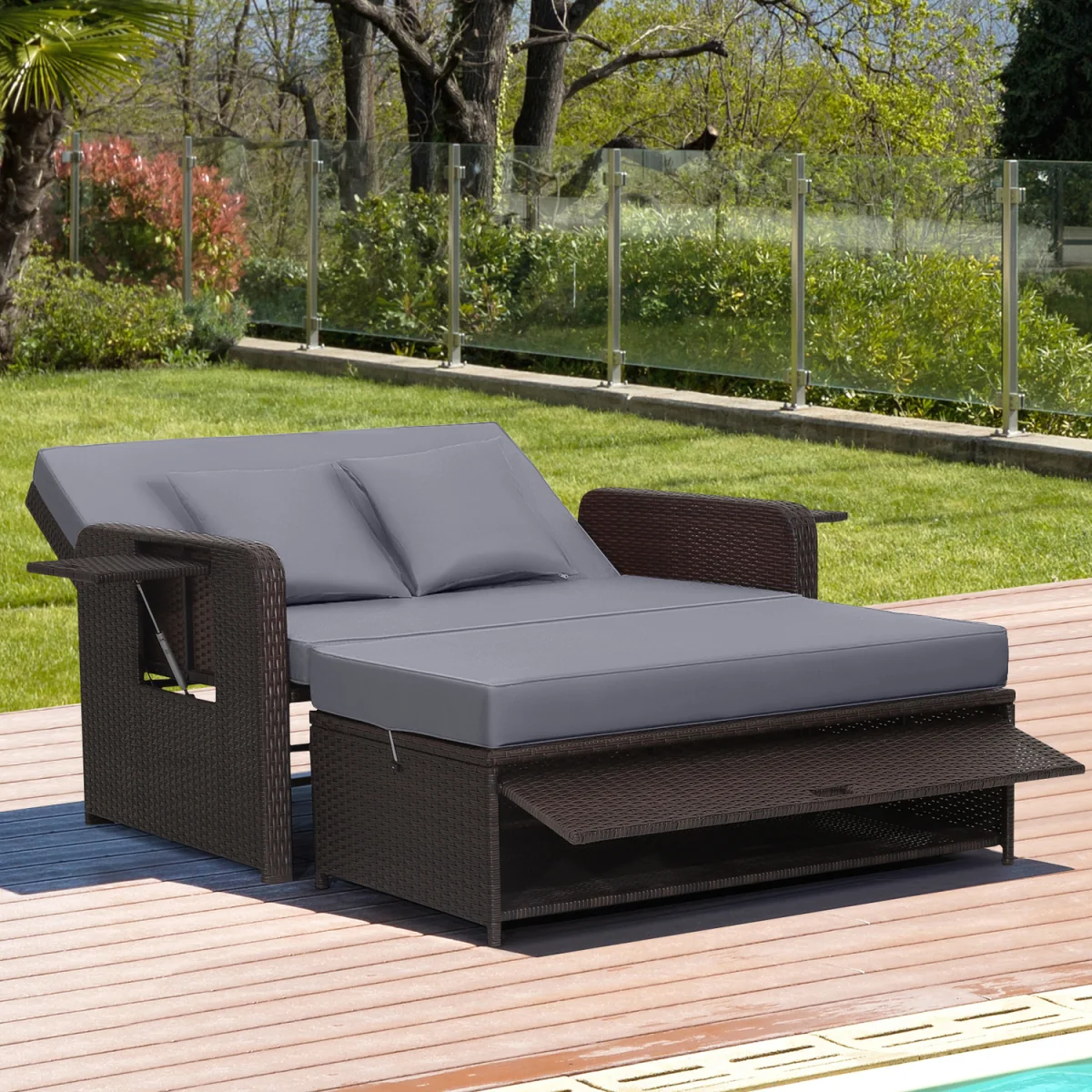 Garden Rattan Daybed Set – image 10