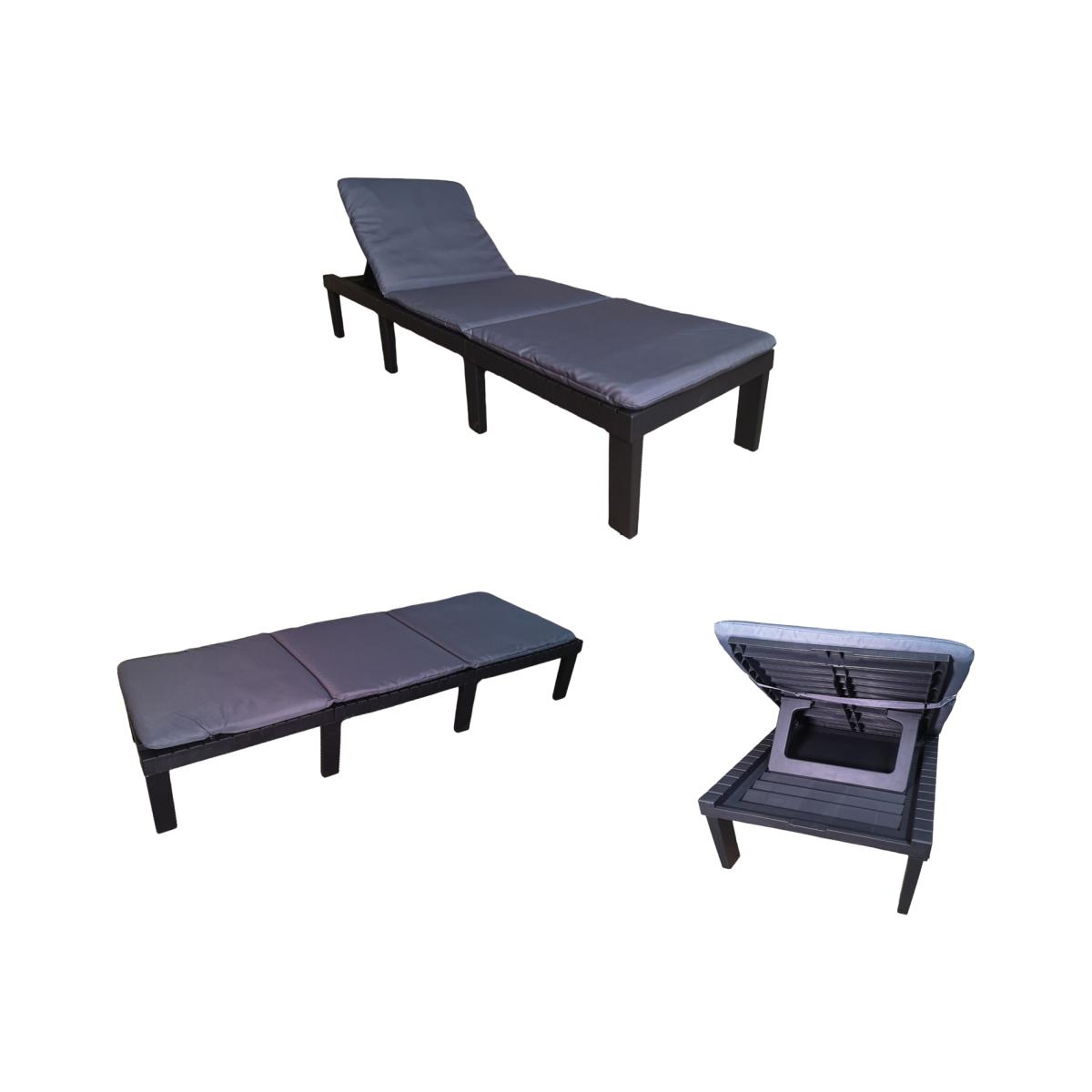 2m Black Modular Lounge Bed - Black – image 1