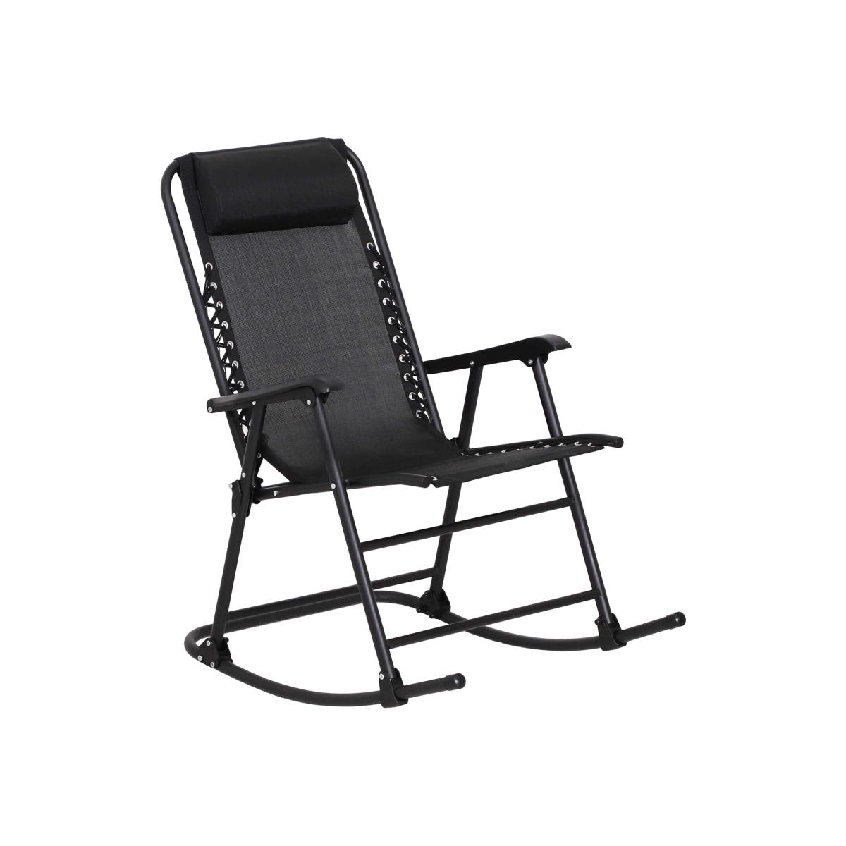 Summer Outdoor Rocking Folding Camping Chair - Black – image 1