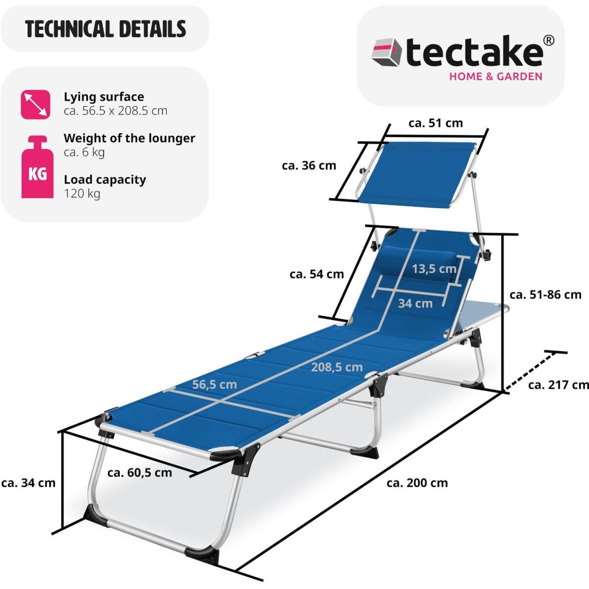 Sun Lounger Lorella - Blue – image 8