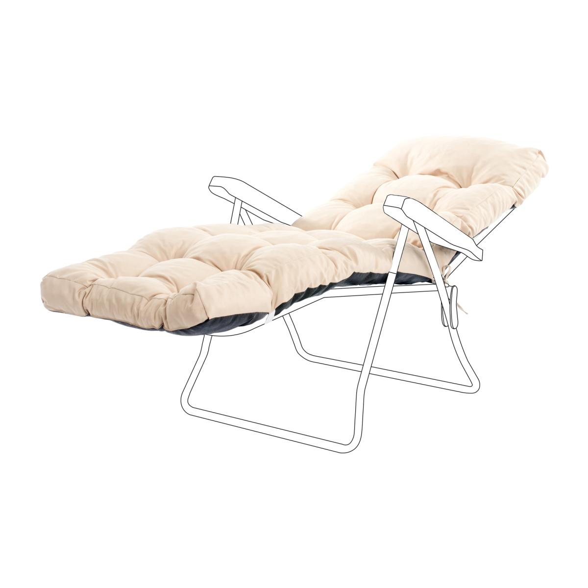Tufted Sun Lounger Cushion Pad with Ties - Stone
