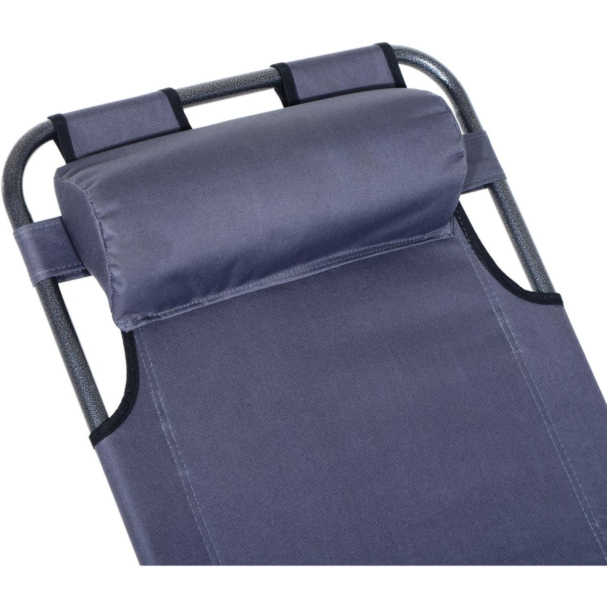Folding Sun Lounger Chair - Grey – image 5