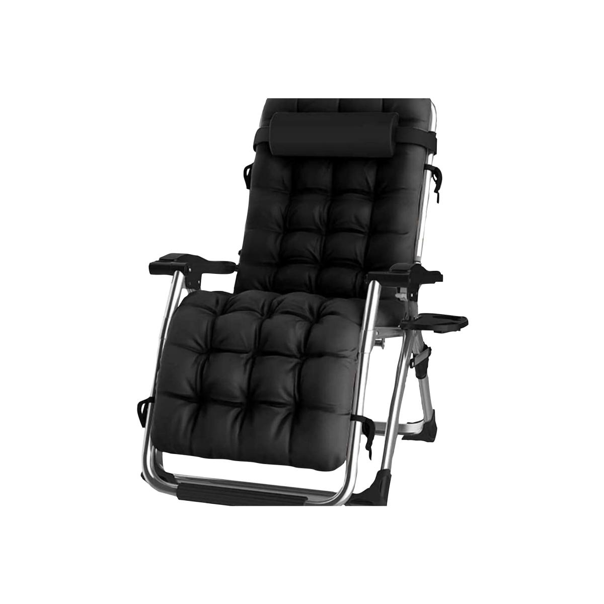 Luxury Recliner Wide Gravity Chairs with Cushions and Cup Holder - Black / 2 – image 1