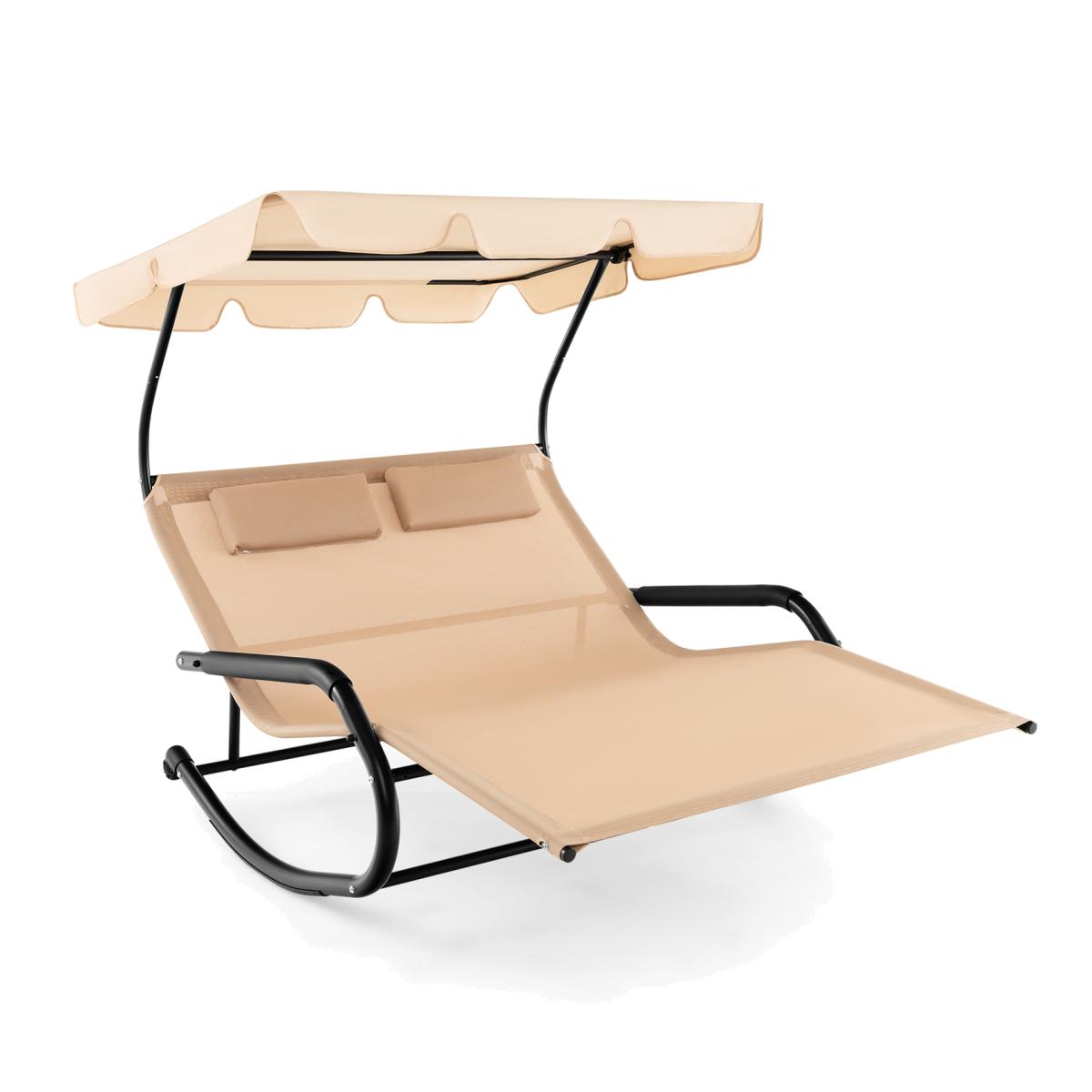 Double Rocking Chaise Lounge - Beige