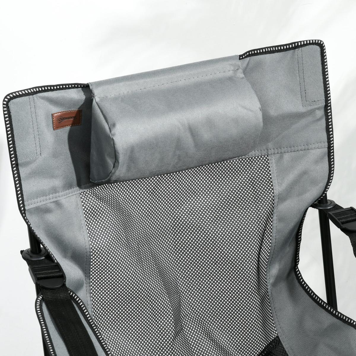 Outdoor Lounge Chair with Adjustable Backrest - Grey – image 5