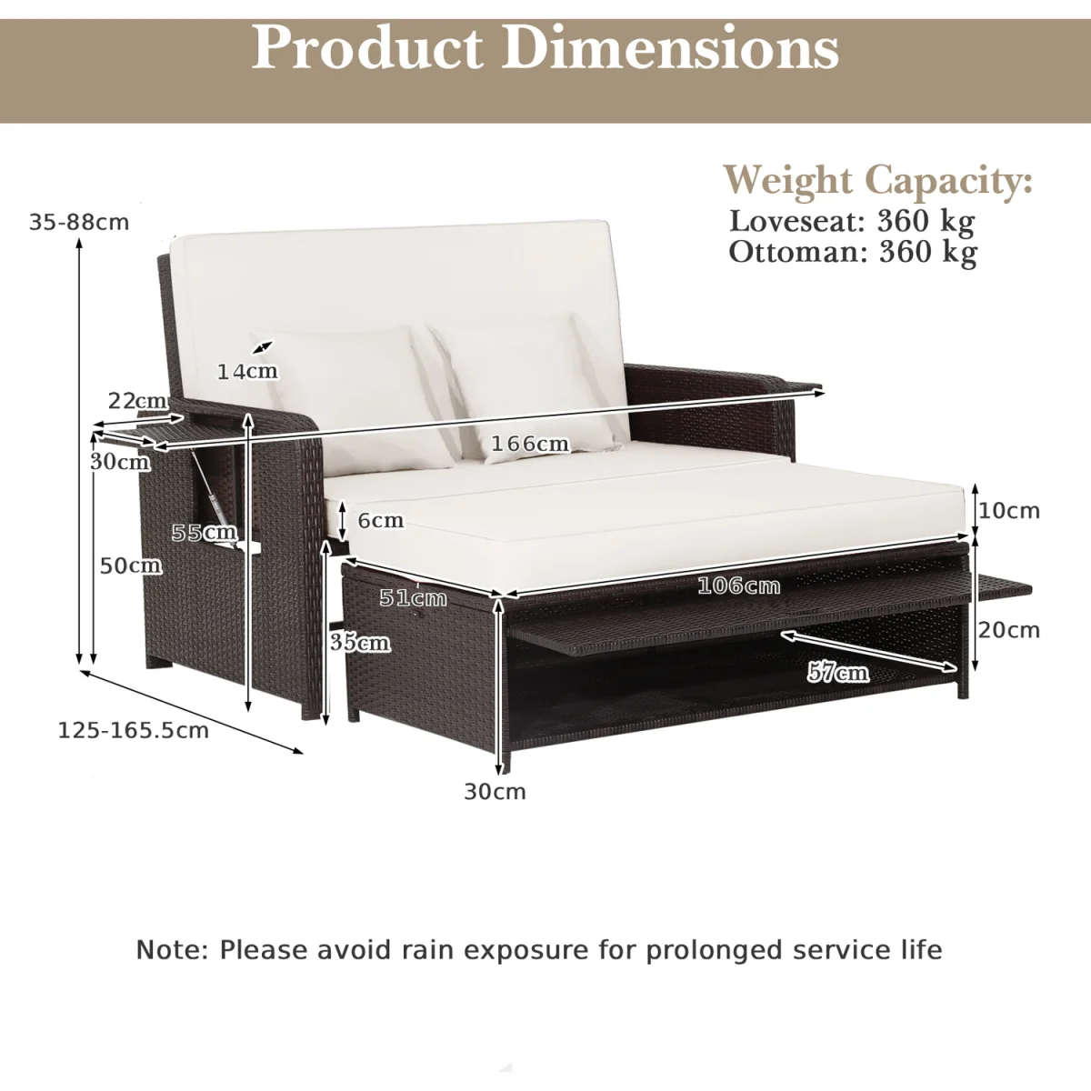 Outdoor Rattan Daybed Set – image 2