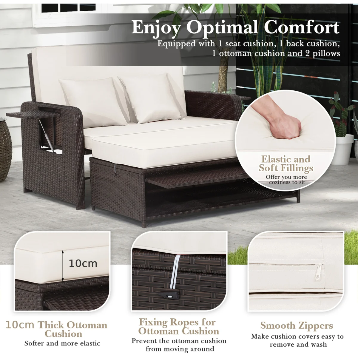 Outdoor Rattan Daybed Set – image 3