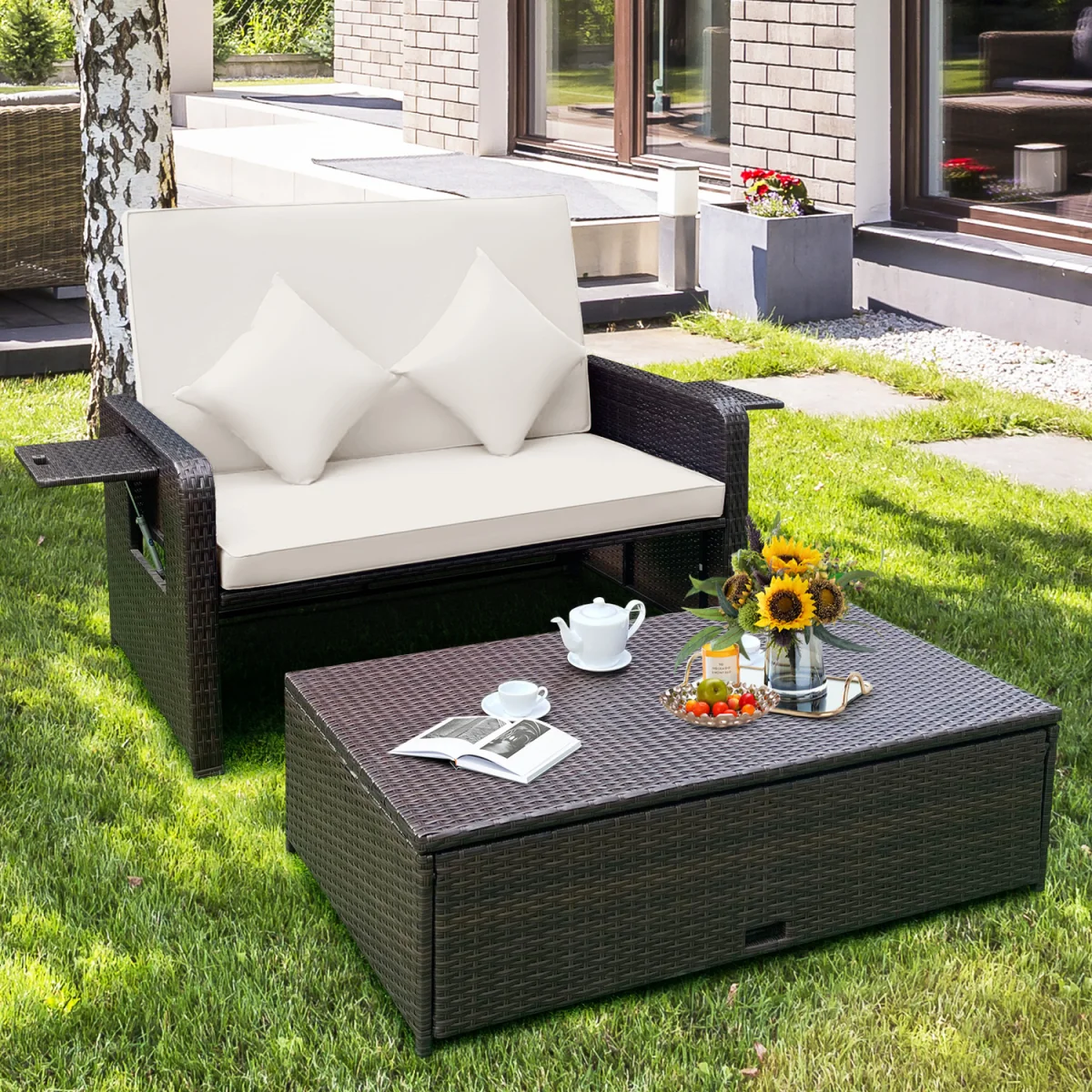Outdoor Rattan Daybed Set – image 4