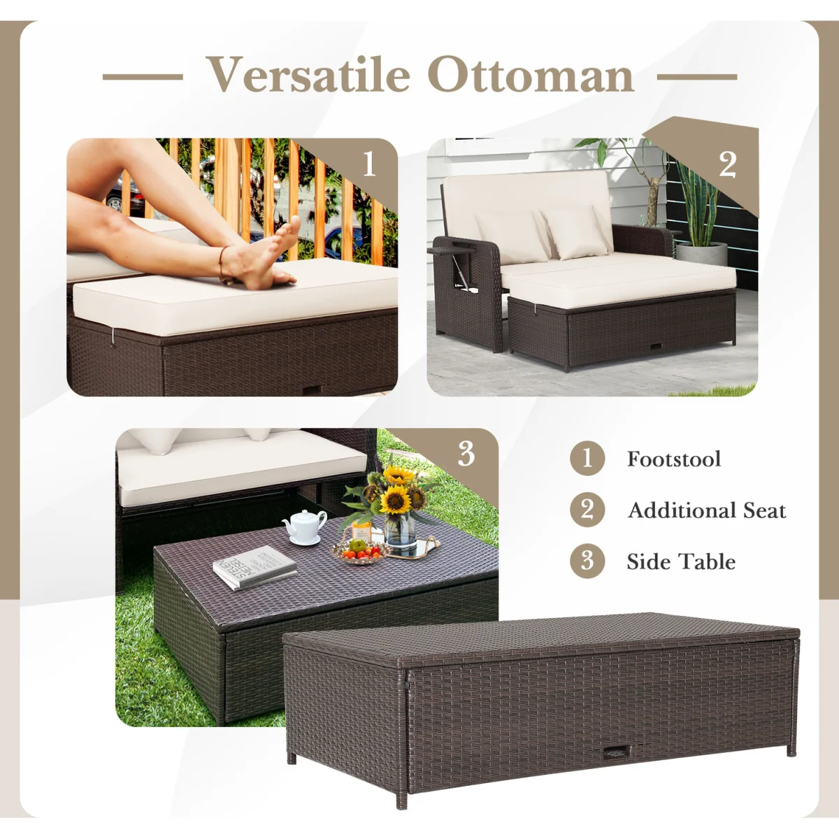 Outdoor Rattan Daybed Set – image 8