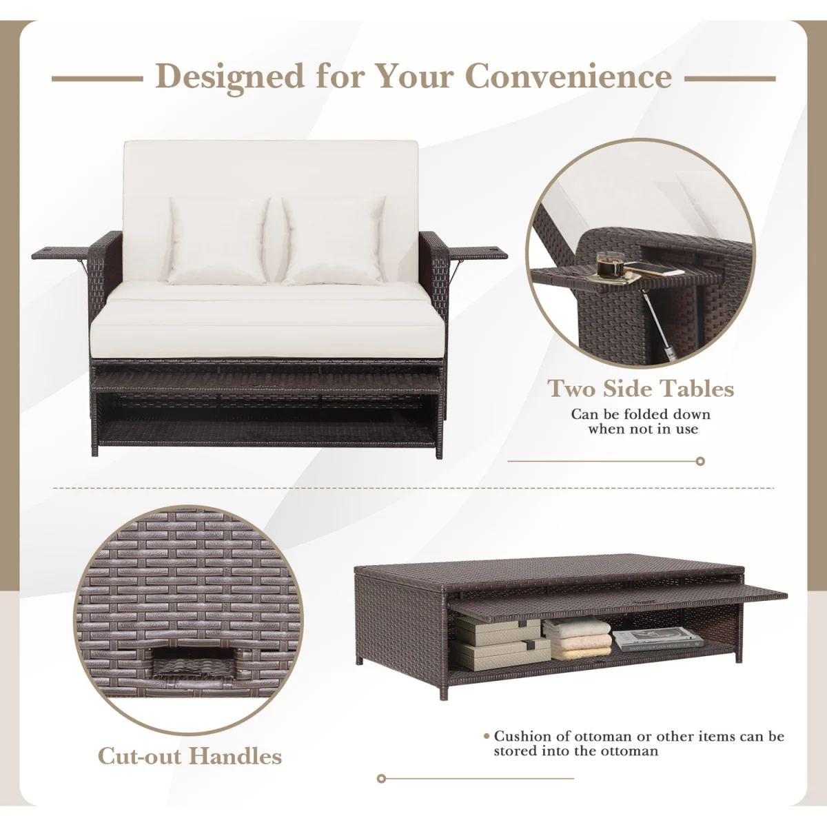 Outdoor Rattan Daybed Set – image 9