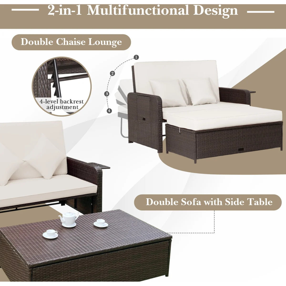 Outdoor Rattan Daybed Set – image 10
