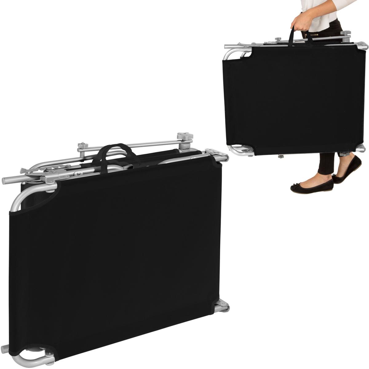 2 Sun loungers with sun shade - Black – image 3