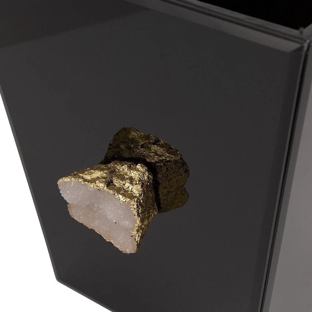 Luxe - Glass and Agate Waste Bin - Black – image 4