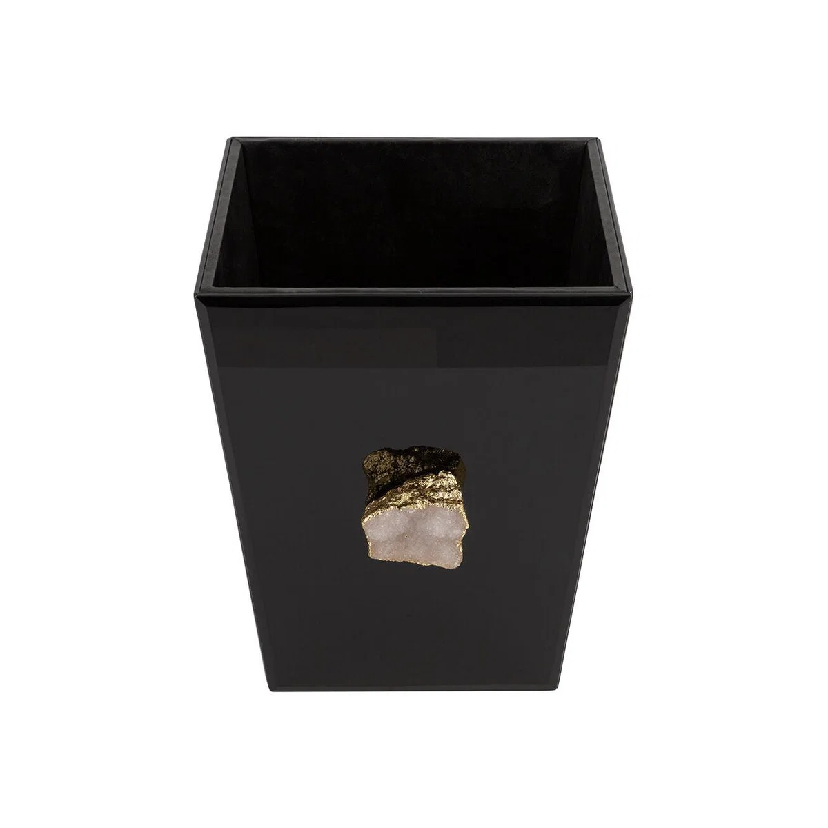 Luxe - Glass and Agate Waste Bin - Black – image 1
