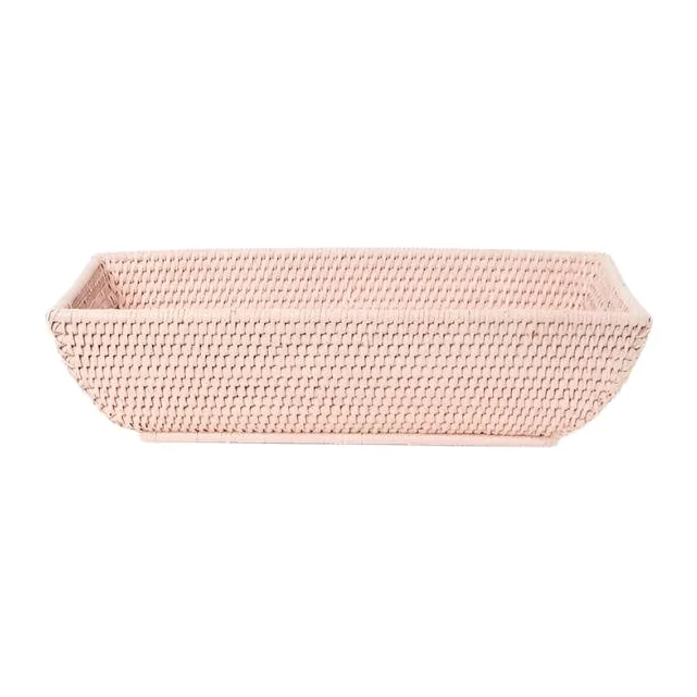 Wiltshire Long Rattan Basket in Pink