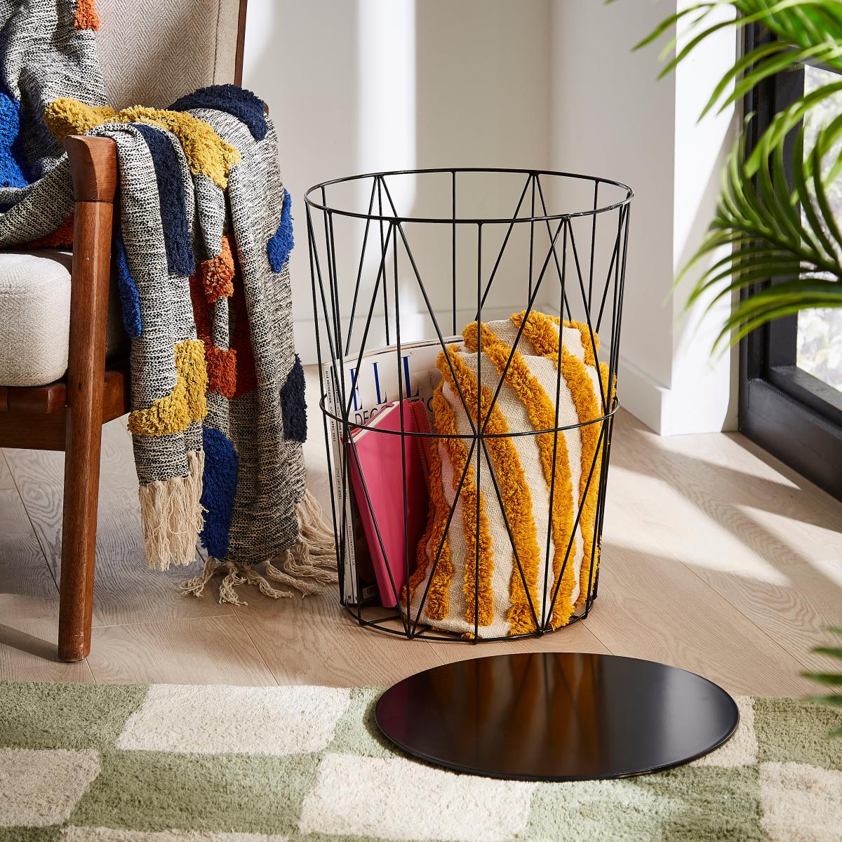 Elements Curtis Metal Storage Basket Black – image 2
