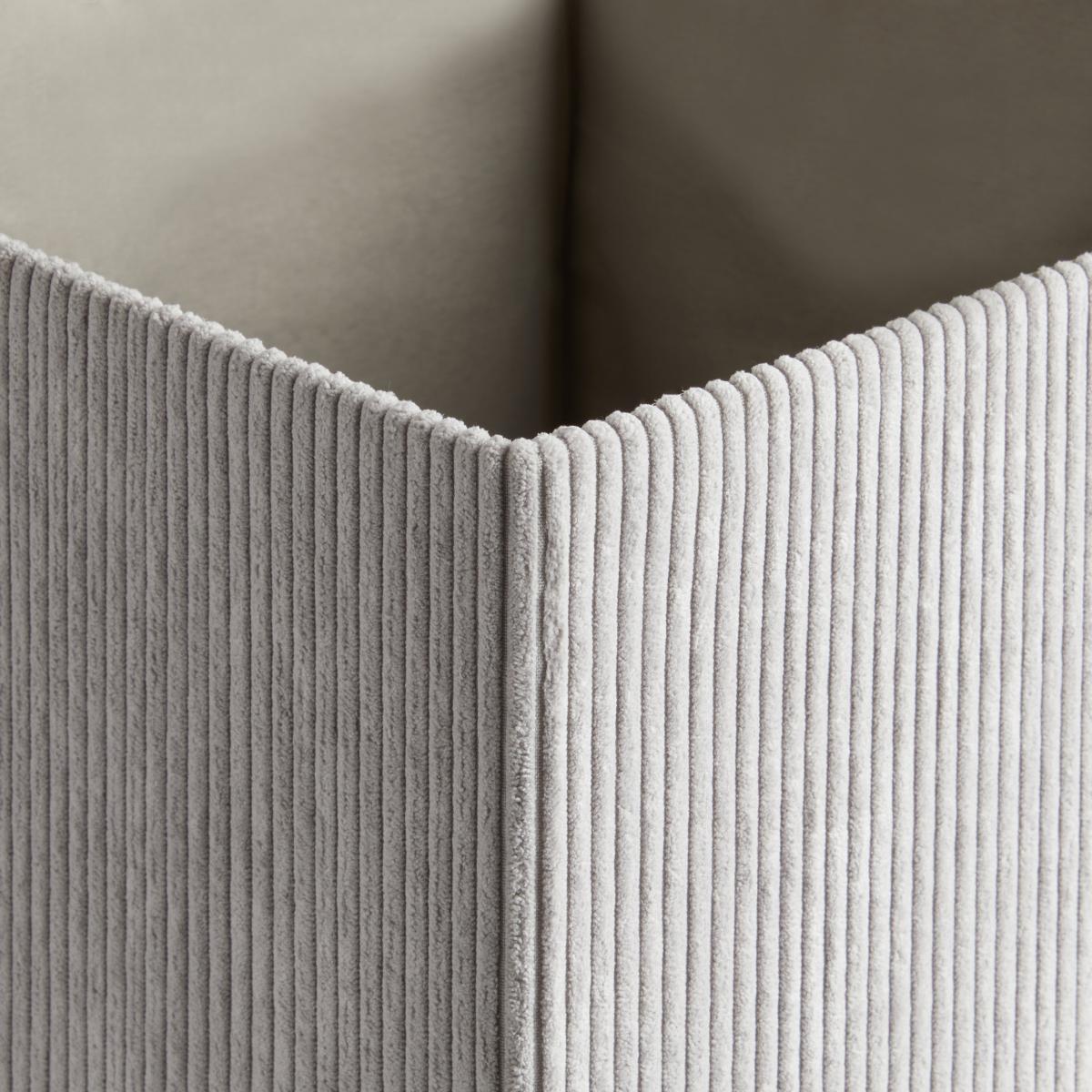 Set of 2 Corduroy Folding Boxes Silver – image 4