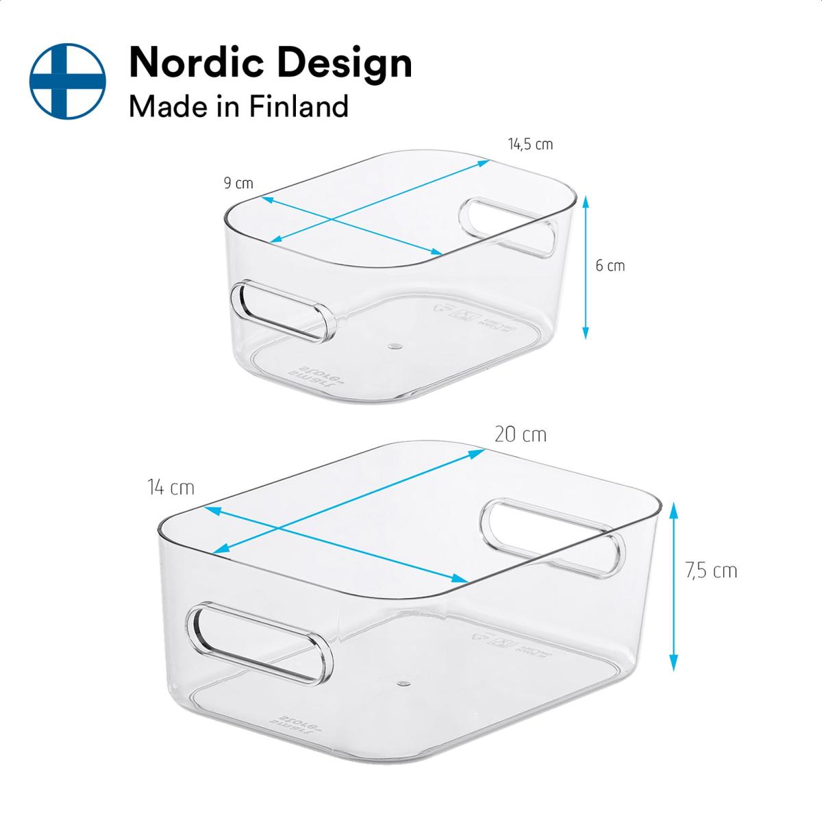 Compactbundle Set of 4 Assorted Storage Boxes Clear – image 3