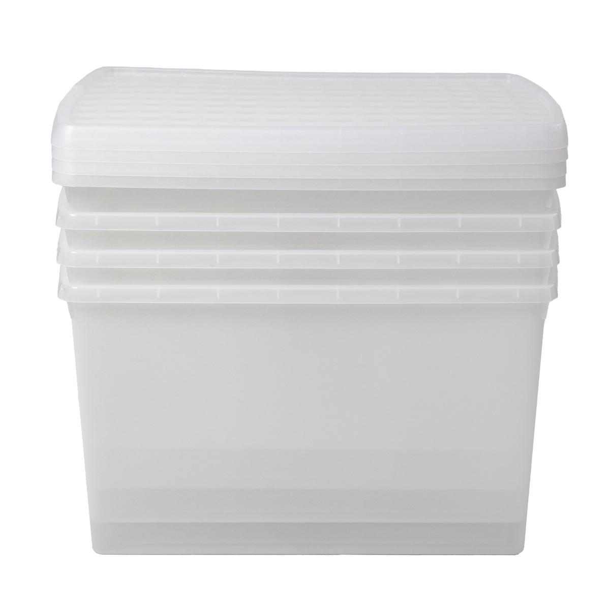 Wham Clip 13.02 Pack of 4 62l Storage Boxes With Lids Clear – image 3
