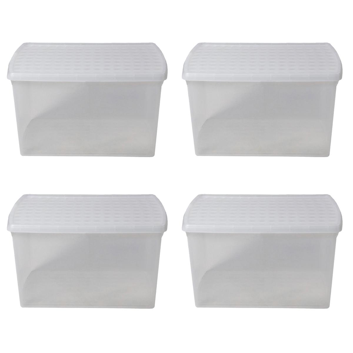 Wham Clip 13.02 Pack of 4 62l Storage Boxes With Lids Clear – image 4