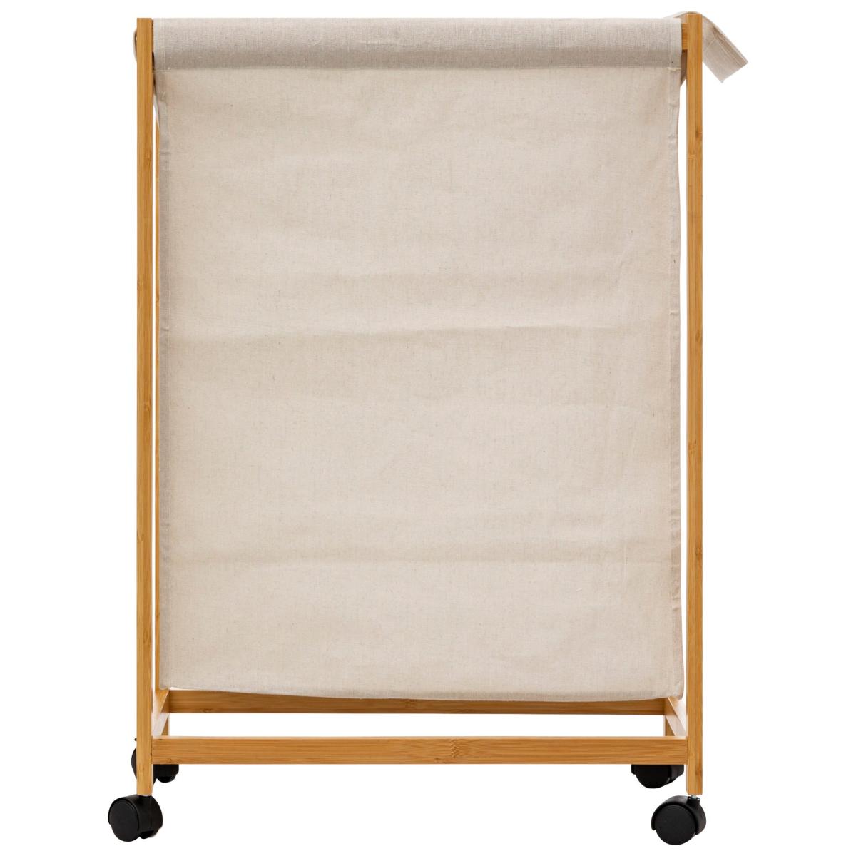 White 52L Laundry Basket on Rollers – image 3