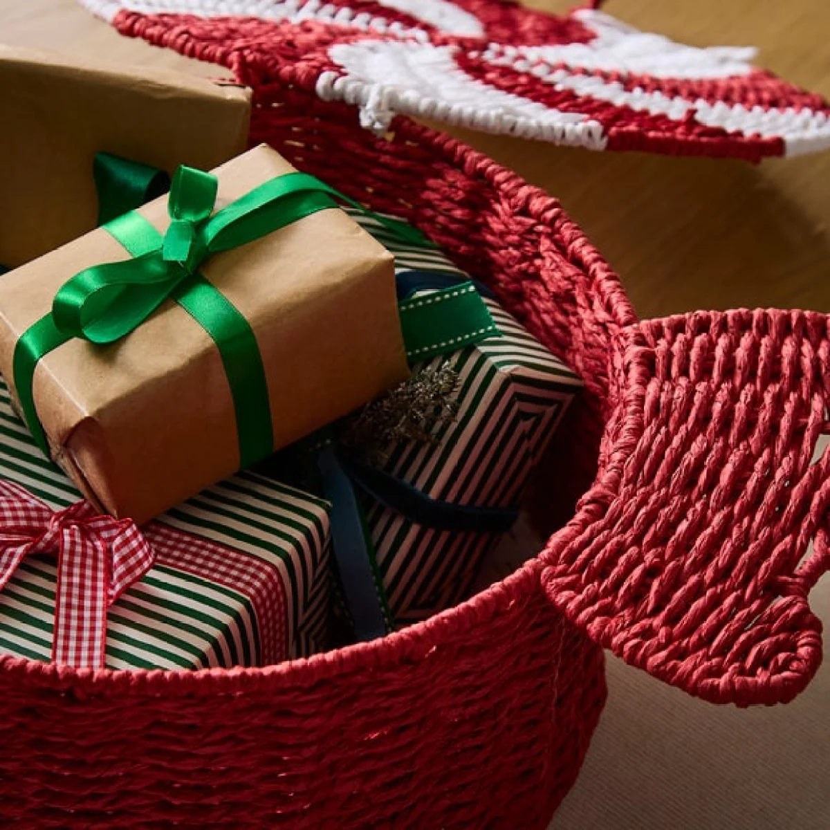 Christmas Sweet Paper Rope Hamper with Lid – image 2