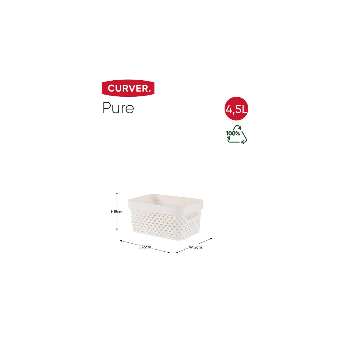 Curver Pure 4.5L Storage Basket White – image 7