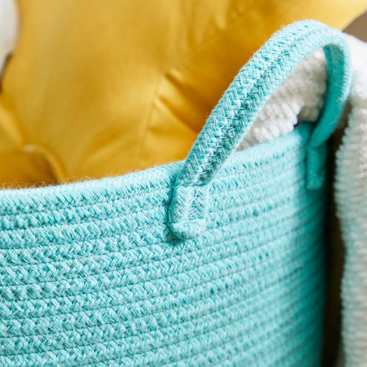 Large Cotton Rope Basket Aqua (Blue) – image 2