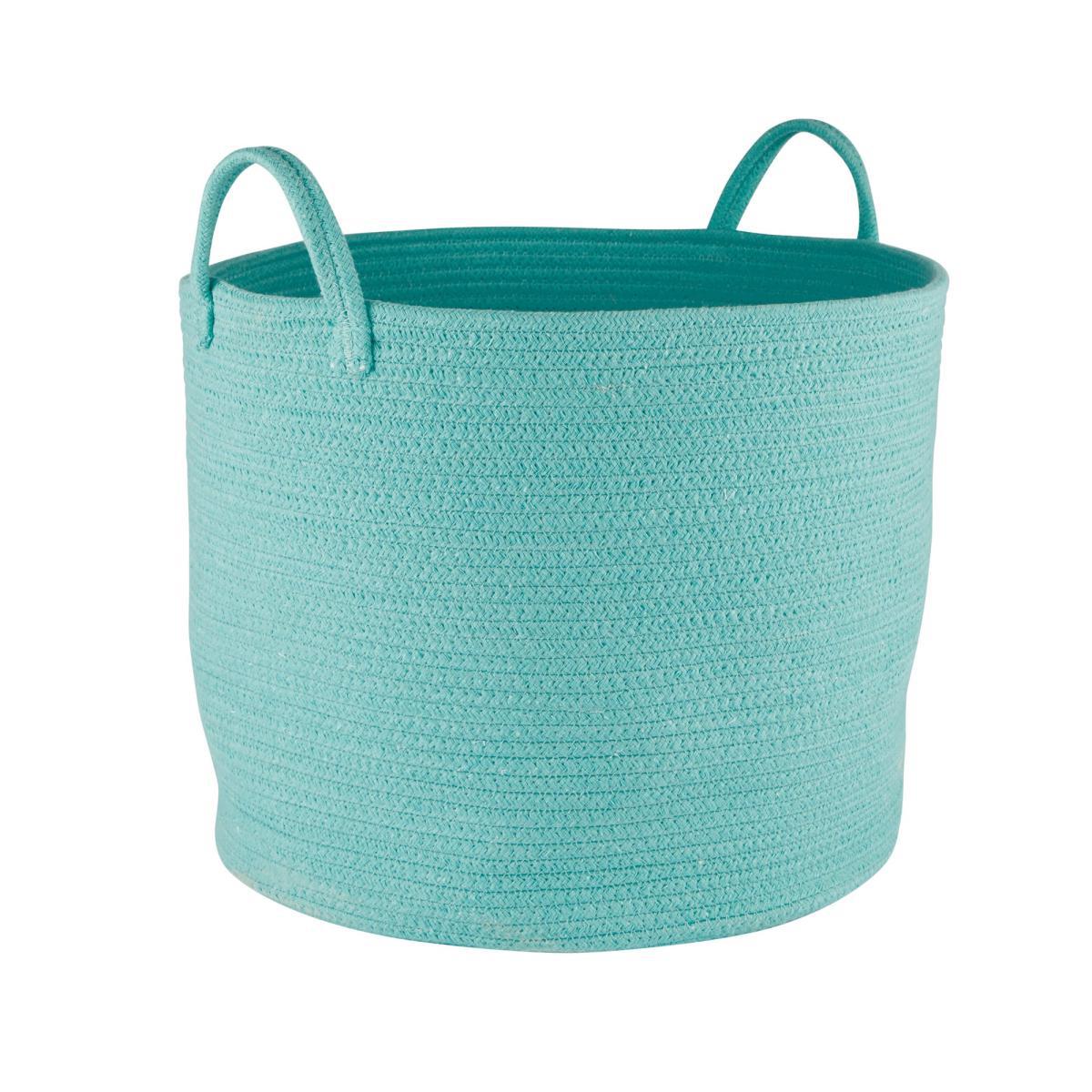 Large Cotton Rope Basket Aqua (Blue) – image 3