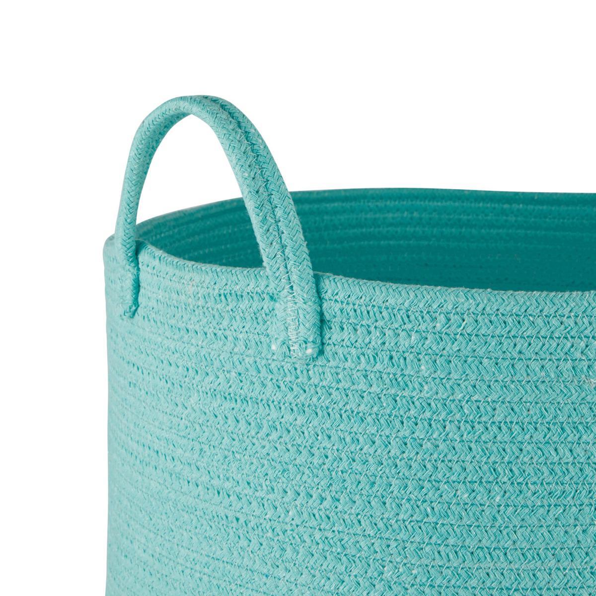 Large Cotton Rope Basket Aqua (Blue) – image 4