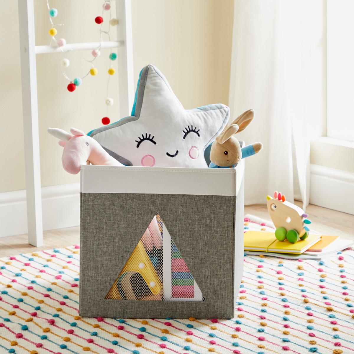 Triangle Mesh Grey Foldable Box Grey – image 1