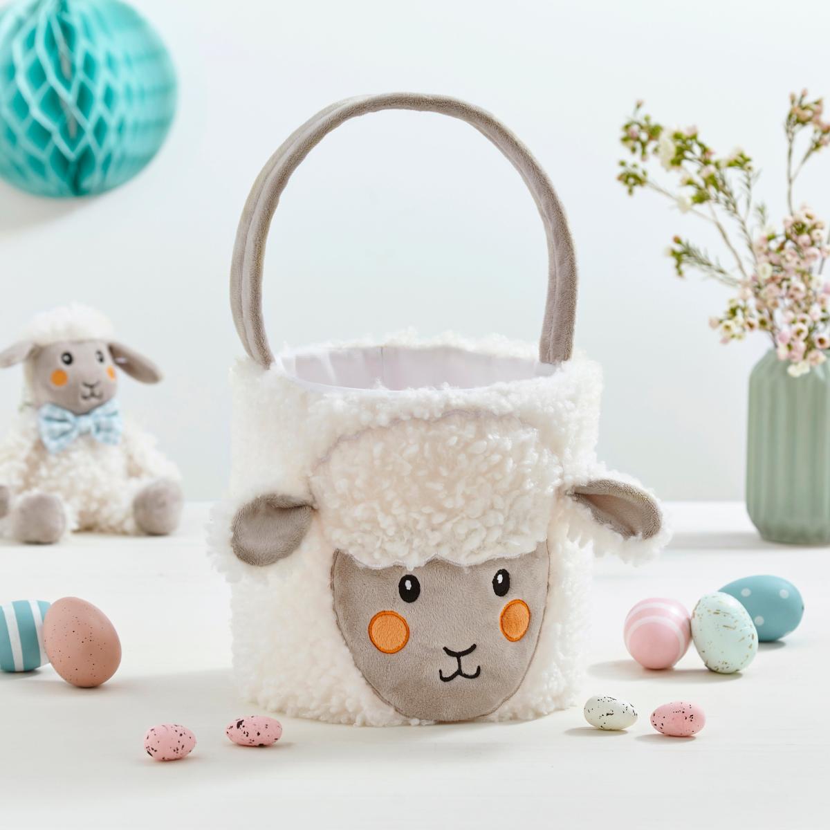 Fabric Sheep Basket MultiColoured – image 2
