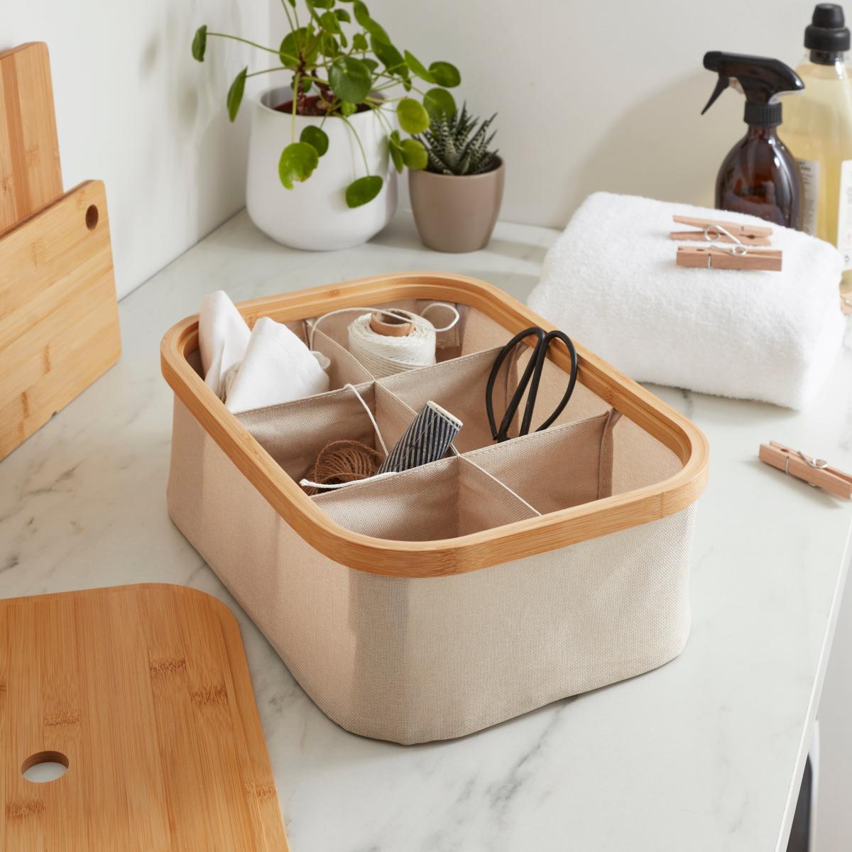 Berkeley 6 Compartments Foldable Storage Basket with Lid – image 1