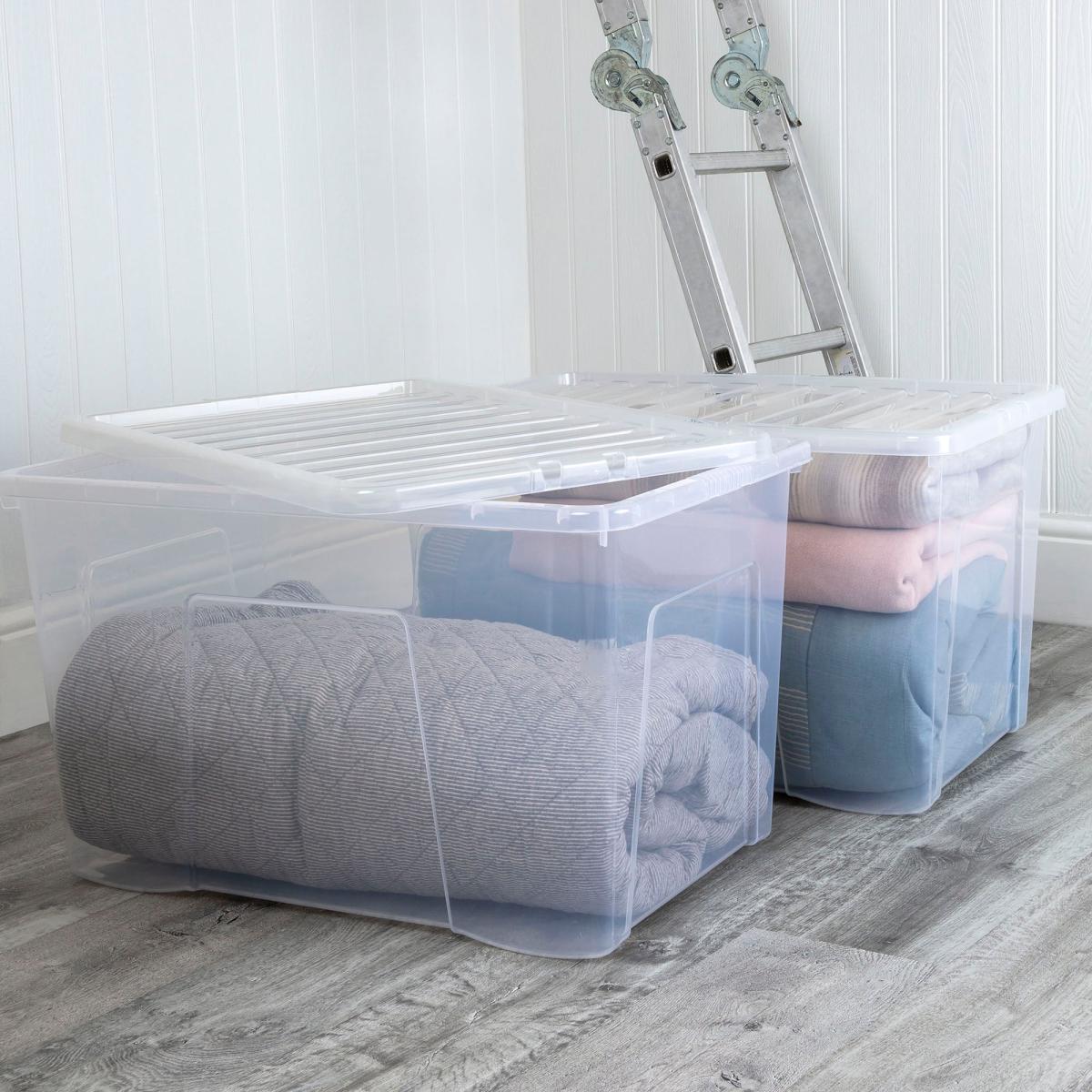 Crystal 102 Litre Box & Lid Clear – image 1