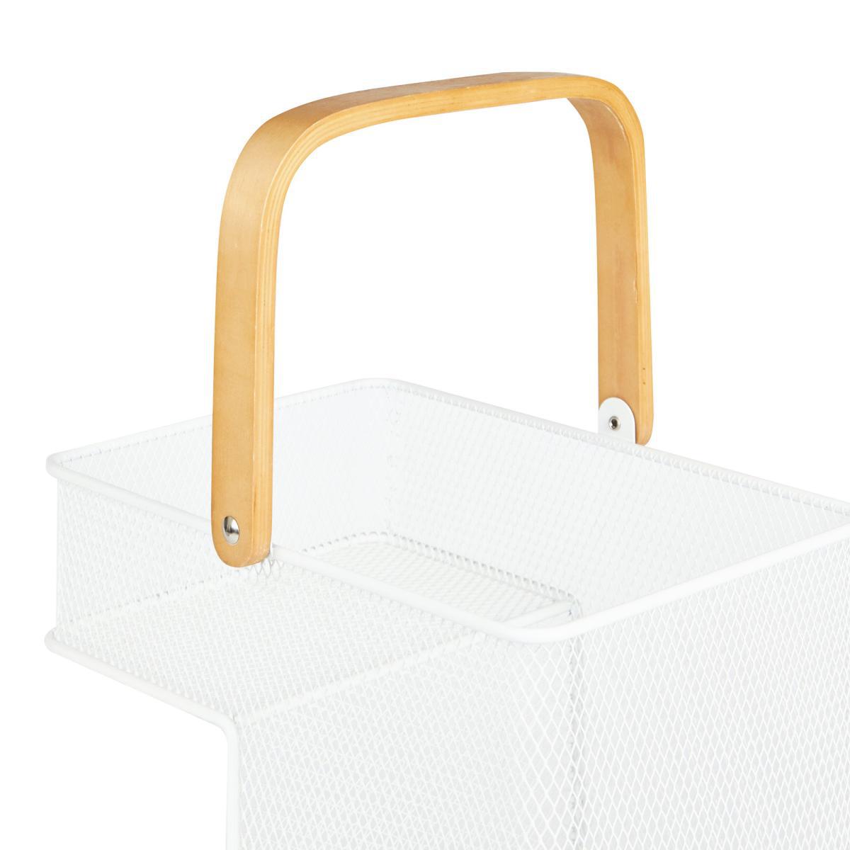 Metal Mesh Stair Basket White White – image 5
