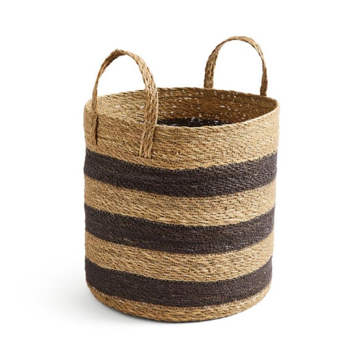 Large Stripe Seagrass Basket – image 3