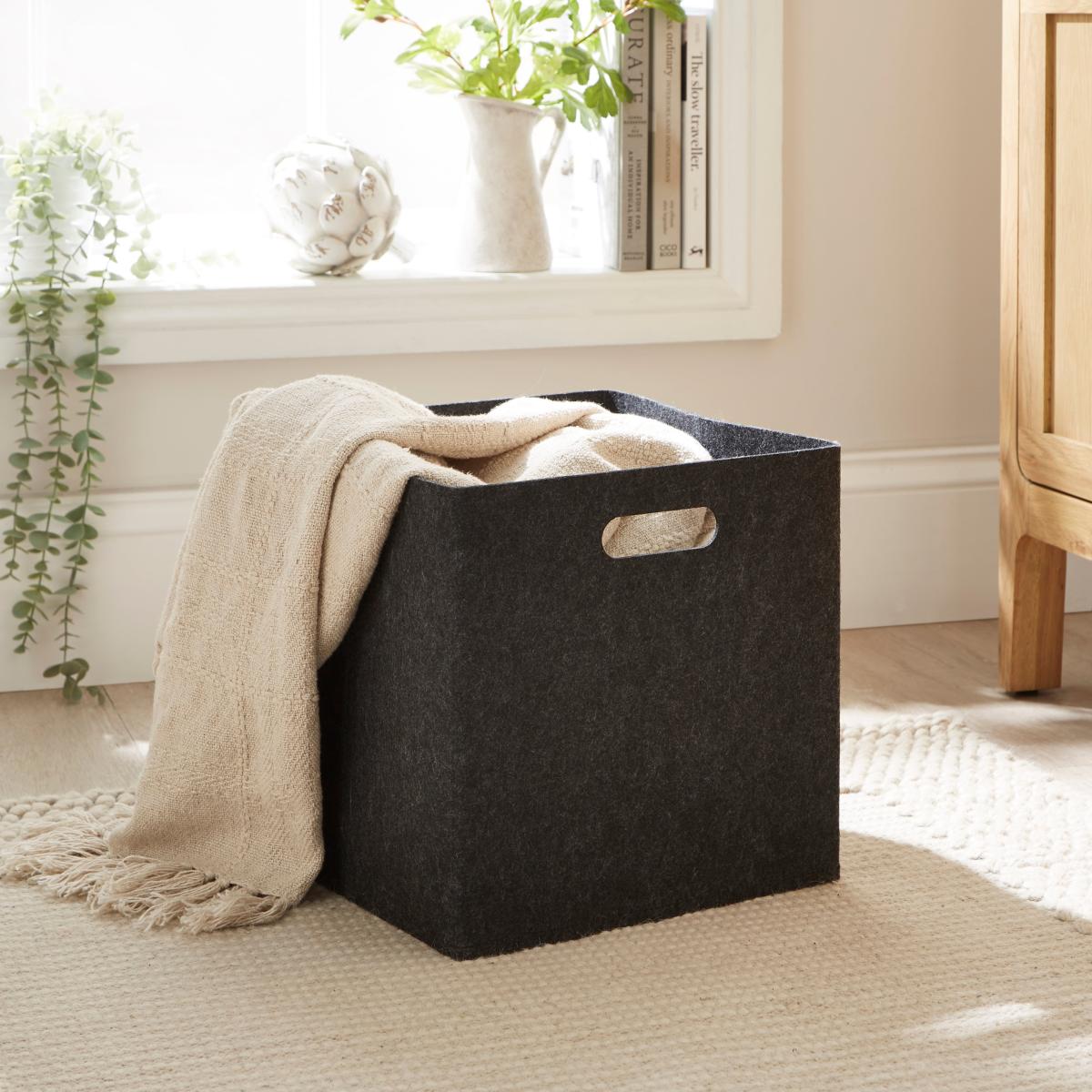 Felt Fabric Storage Box Graphite (Grey) – image 1