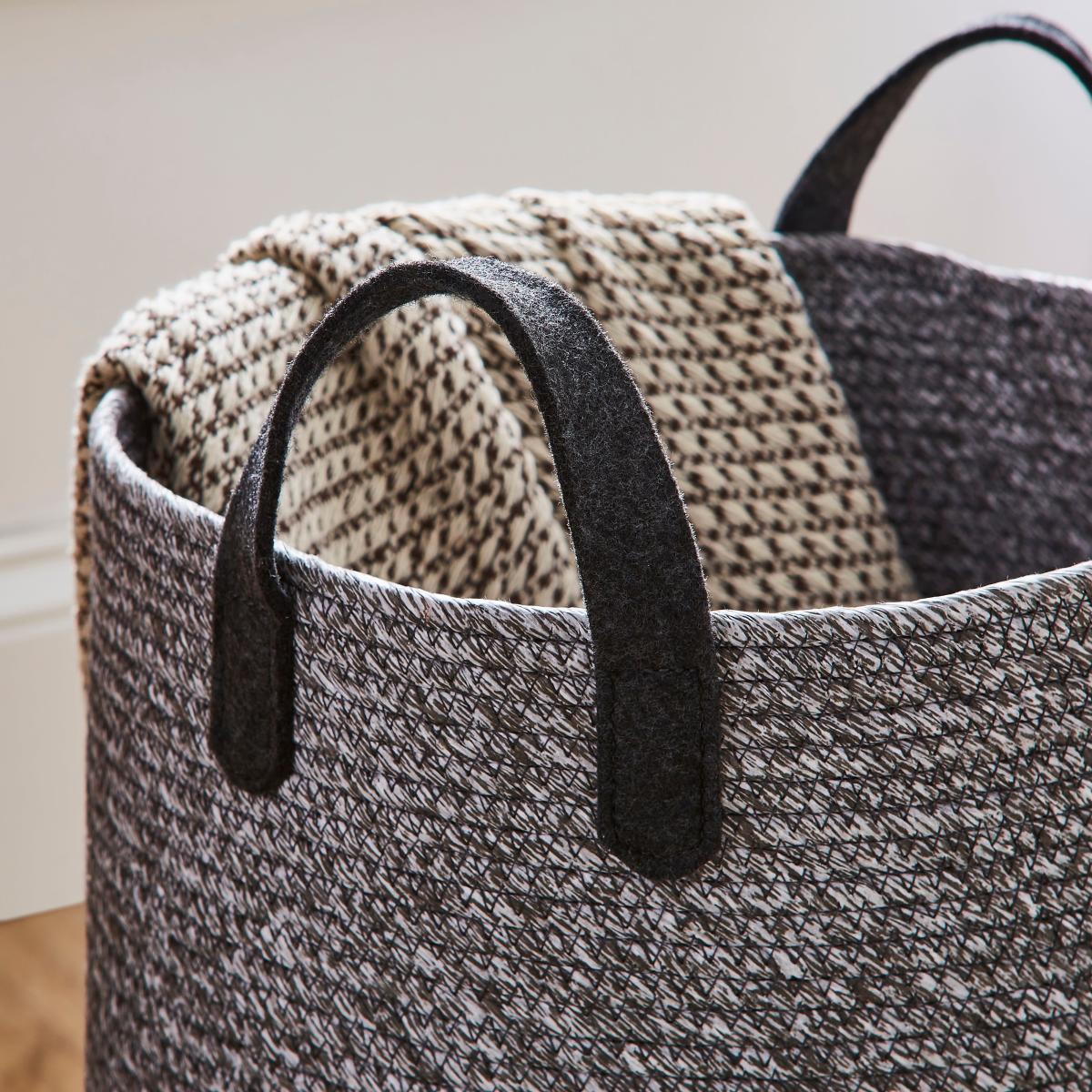 Monochrome Industrial Large Storage Basket Dark Grey – image 2